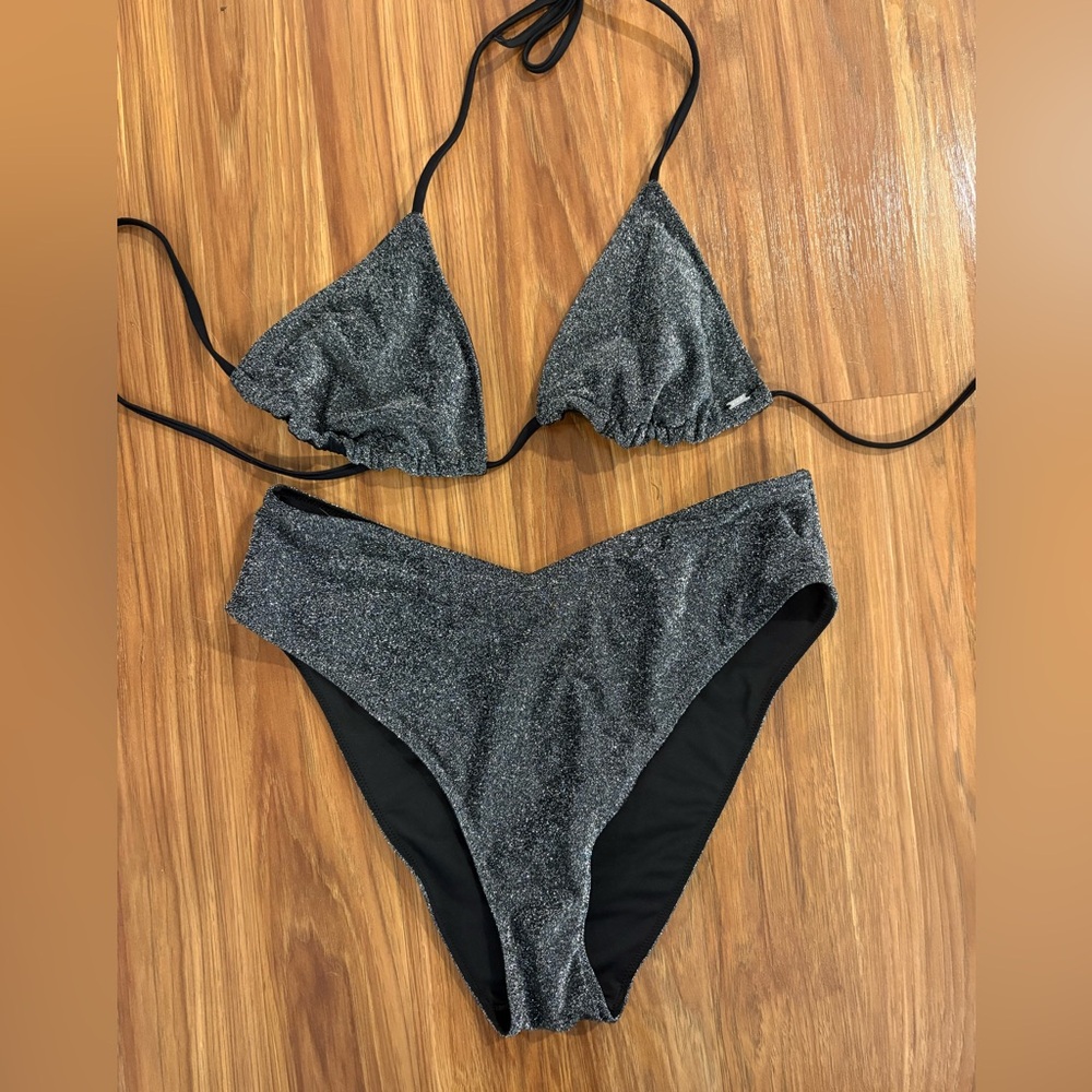 Victoria Secret Black Shimmery Bikini Set